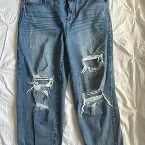 Know It All Mid Rise Boyfriend Jeans - Medium Blue Wash